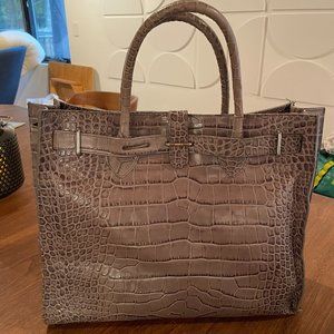 Furla - Grey Crocodile Leather Bag - Great for Work!!